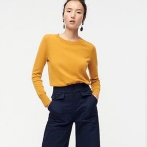 Jcrew mustard yellow cashmere sweater